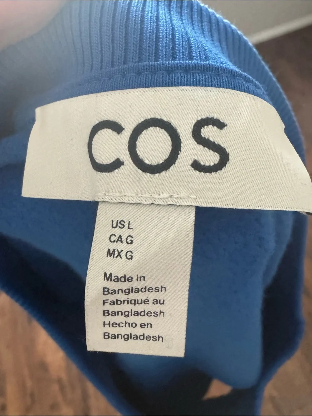 NWOT COS Cobalt Electric Blue Oversized Crewneck Sweatshirt Cotton size  L-XL